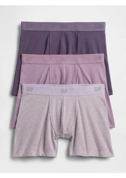Erkek Mor 3'lü Boxer Seti