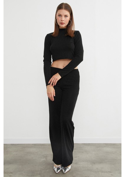 Beli Lastikli Taşlı ve Simli Palazzo Pantolon fırsatları