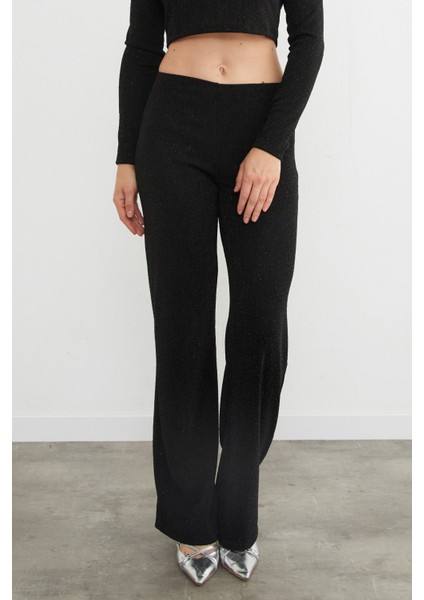 Beli Lastikli Taşlı ve Simli Palazzo Pantolon indirimleri