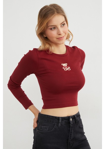 Ayıcık Nakışlı Crop Body fiyatları