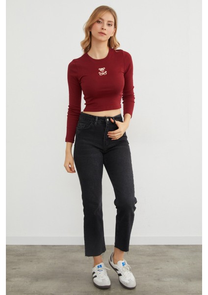 Ayıcık Nakışlı Crop Body