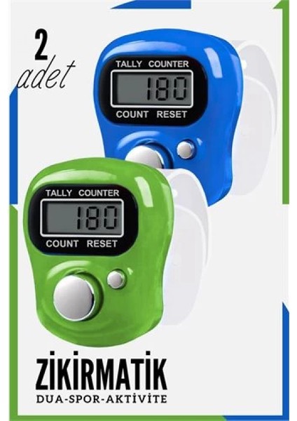 Zikirmatik Dijital Parmak Sayacı Sıfırlanabilir 5 Haneli LCD Ekran 2 Adet