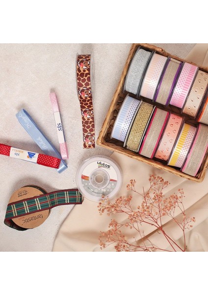 Loren Crafts 2cm 10 mt Mavi Saten Puantiyeli Kurde modelleri