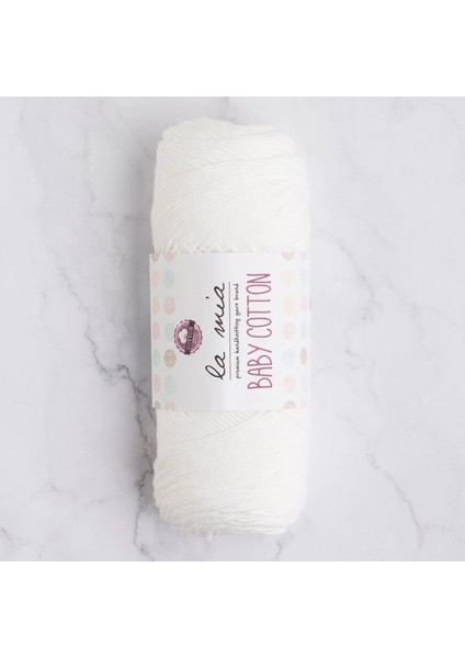 La Mia Baby Cotton Beyaz El Örgü İpi - L001 - 33628