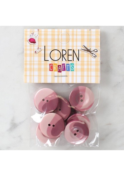 Loren Crafts 8'li Düğme Gül Kurusu - 1140
