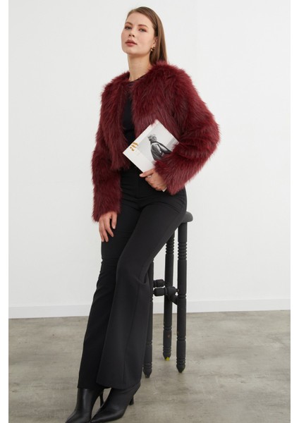 Suni Kürk Crop Ceket modelleri