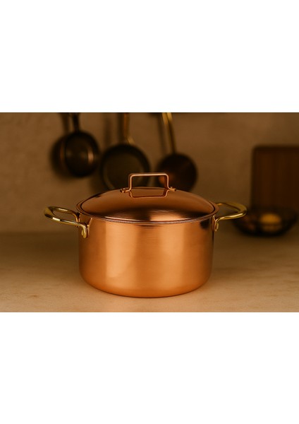 El Yapımı Bakır Derin Tencere Modern 23×12CM fırsatları