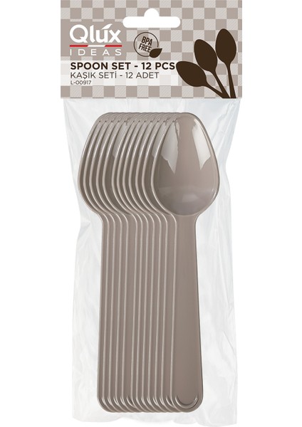 12 Adet Kaşık Qlux Ideas Bpa Içermez Kaşık Kamp Okul Piknik Parti Kaşık L-00917 fiyatları