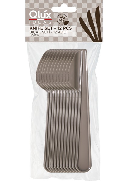 12 Adet Plastik Bıçak Qlux Bpa Içermez Bıçak Kamp Okul Piknik Parti Bıçak L-00918 fiyatları