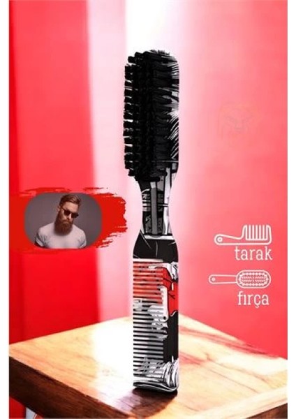Vintage Sakal Bıyık Tarama Fırçası Çift Taraflı Sakal Tarak ve Fırça – Şekillendirici, Anti-Statik