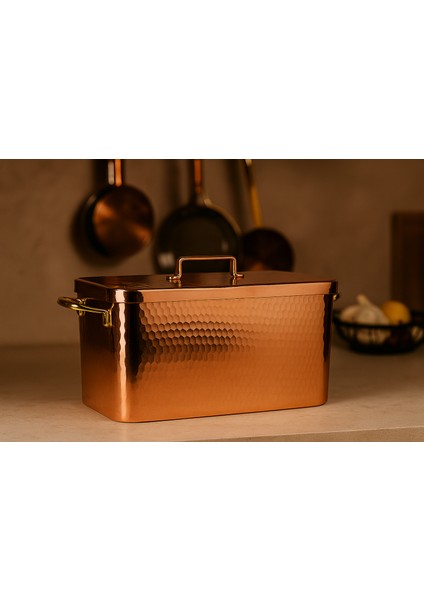 Şef Tipi El Yapımı Bakır Fırın Kazanı 32×22CM indirimleri