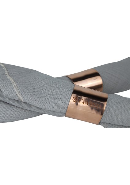 El Yapımı Modern 2'li Bakır Peçete Yüzüğü Zarif Sunumlar Için