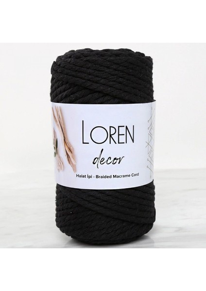Loren Decor 3 Büküm Makrome İpi Siyah - L006