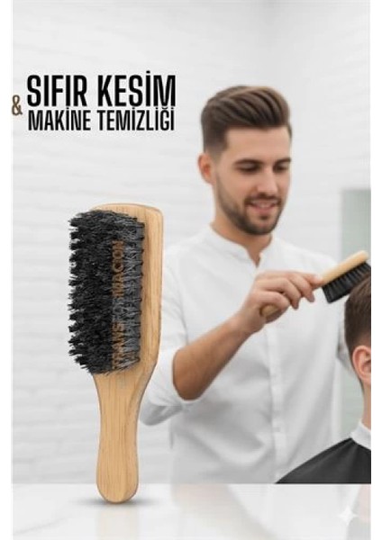 Ahşap Fade Fırça – Berberler İçin Sıfır Kesim ve Makine Temizleme Fırçası
