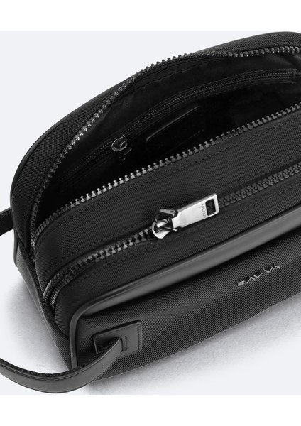 Erkek Siyah Çift Fermuarlı El Çantası A52Y9104
