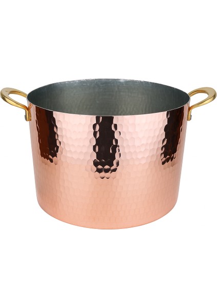 El Yapımı ve Modern Tasarım Oval Bakır Buz Kovası 26X20CM