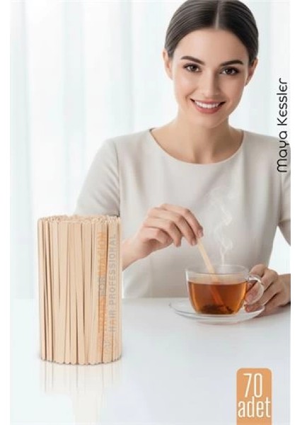 Ahşap Karıştırıcı Kaşık – 70'li Paket | Çay, Kahve ve Servis İçin Hijyenik ve Pratik!