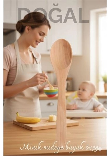 Doğal Gürgen Bebek Mama ve Hazırlık Kaşığı – 13 cm, Mini Boy, Şık ve Pratik fiyatları