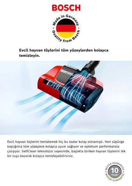 Serie 4 Toz Torbalı Süpürge Proanimal Turbo Halı Döver ve Evcil Hayvan Başlıklı Toz Torbalı Süpürge 10 Yıl Motor Garantili indirimleri