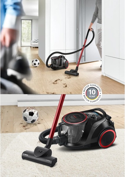 Turbo Halı Döver Serie 6 Toz Torbasız Süpürge Propower Akıllı Sensör ile Filitre Temizliği Bosch Motor Teknolojisi ile Yüksek Performans