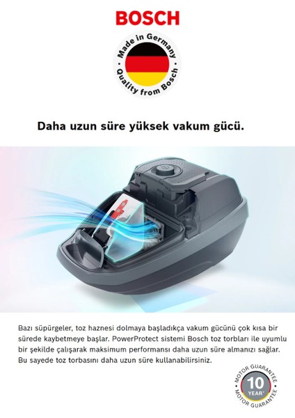 Kettle Mymoment +Kumandalı Kontrol Turbo Halı Döver Başlıklı Serie 6 Propower 850 W Toz Torbalı Süpürge modelleri