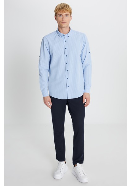 Tailored Slim Fit Dar Kesim Düğmeli Yaka Gofre Desenli Gömlek fiyatları