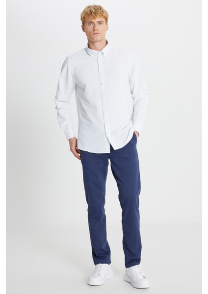 Tailored Slim Fit Dar Kesim Düğmeli Yaka Gofre Desenli Gömlek fiyatları