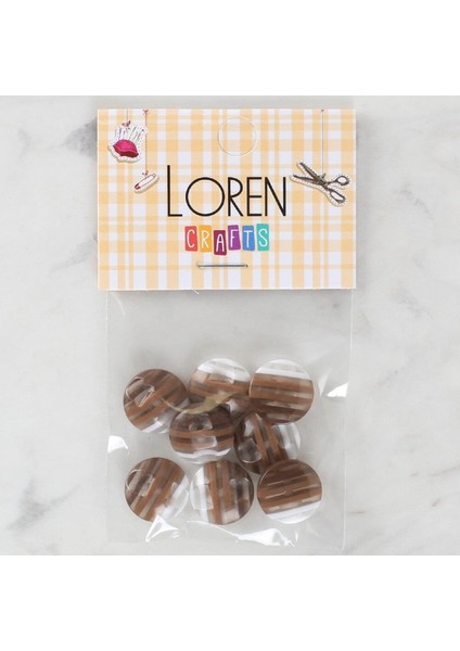 Loren Crafts 8'li Desenli Düğme - 1088