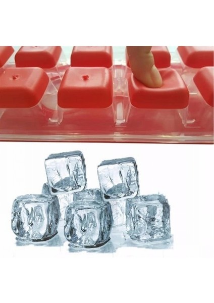 12LI Kapaklı Yapışmaz Silikon Tabanlı Plastik Küp Buz Kalıbı modelleri