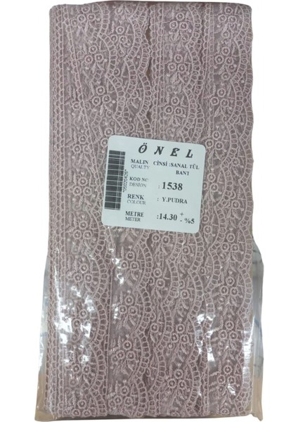 Dantel Polyester Sanal Tül Bant Y.pudra 14,30 Metre En 3 cm ON-1538-PU
