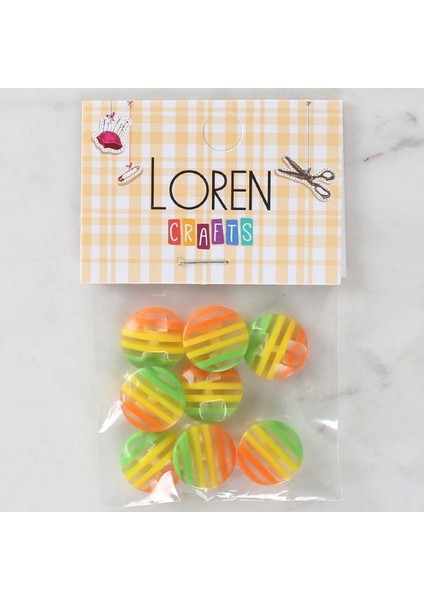 Loren Crafts 8'li Desenli Düğme - 1083