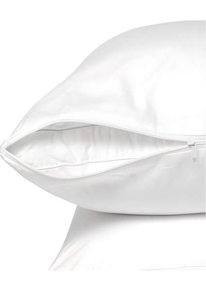 Beyaz Fermuarlı Yastık Mitili, Yastık Kılıfı