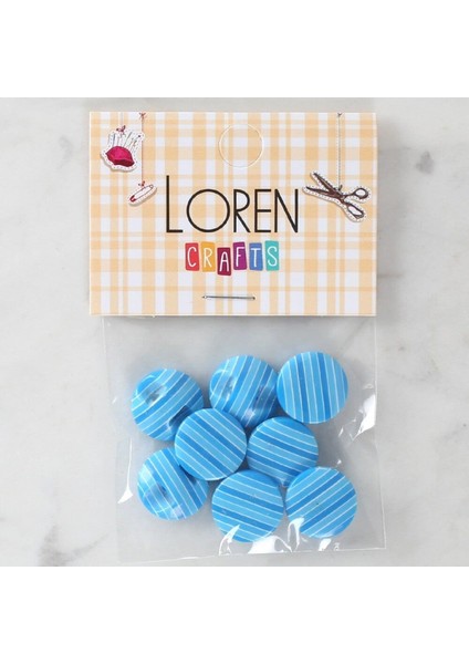 Loren Crafts 8'li Desenli Düğme - 1099