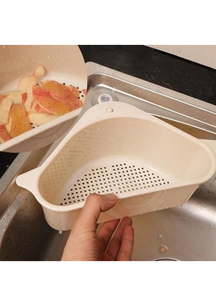 Vantuzlu Üçgen Sebze Meyve Lavabo Raf Evye Süzgeç Sünger Tutucu Düzenleyici Mutfak Organize modelleri