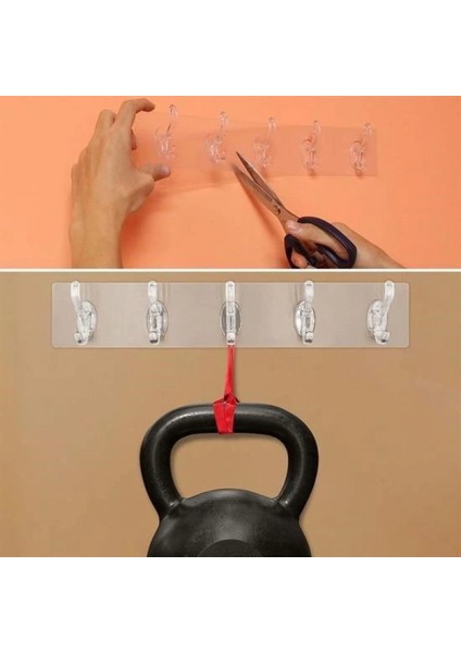 5'li Güçlü Yapışkanlı Şeffaf Duvar Askısı Banyo Mutfak Düzenleyici Pratik Askılık fırsatları