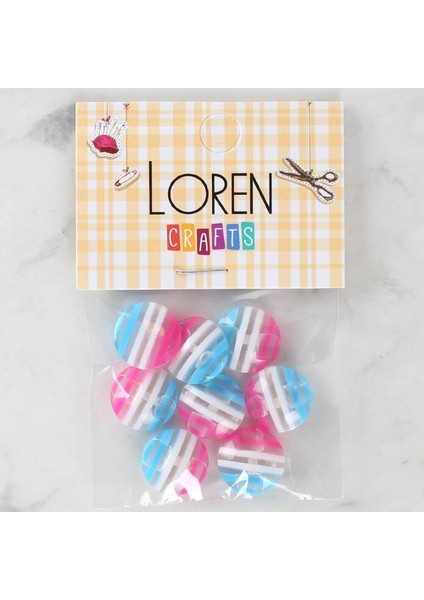 Loren Crafts 8'li Desenli Düğme - 1093