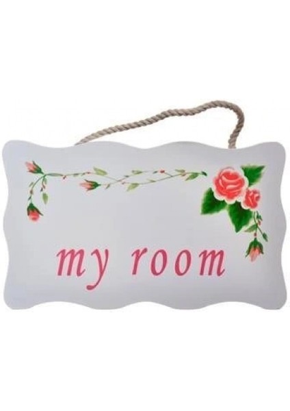 Decotown My Room Benim Odam Dekoratif Çiçek Desenli Kapı Askısı modelleri