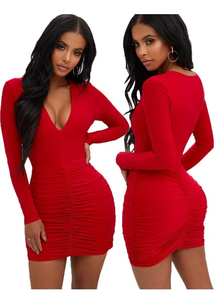 Mini Dekolteli Elbise