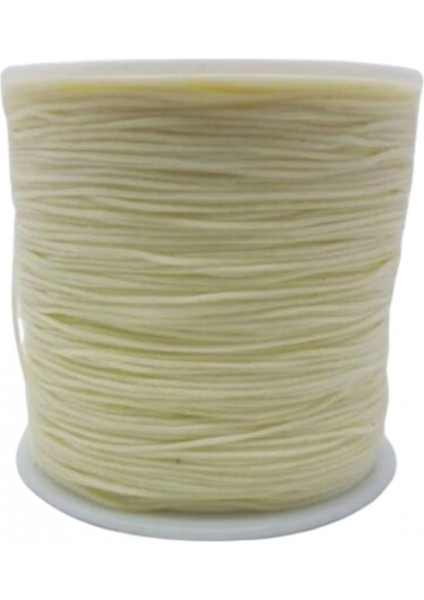 Paraşüt İpi, Bileklik-Kolye örgü ipi 1 mm 50 metre Krem