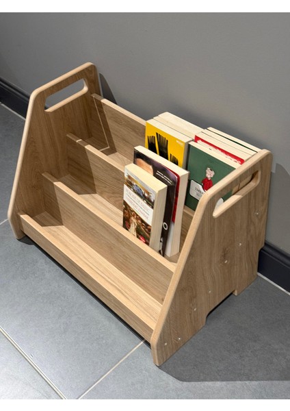 Akçehome Montessori 3 Raflı Mdf Çok Kullanışlı Kitaplık