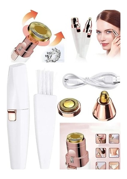 2 Başlıklı Yüz Tüy Alıcı Kaş Bıyık Kıl Epilasyon Aleti Şarjlı fiyatları