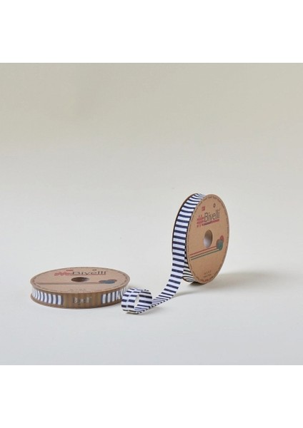 Biye Kalın Çizgili Katlı F10 Indigo 2 cm 25 Metre %65 Koton %35 Polyester