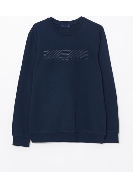 Yeni Sezon Bisiklet Yaka Uzun Kollu Baskılı Erkek Sweatshirt indirimleri