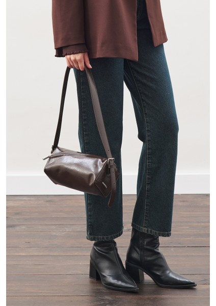 Nour Deri Çanta Kahverengi