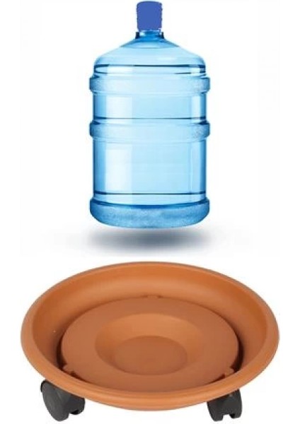 29 CM Çap Tekerlekli Damacana ve Tüp Altlığı KAHVE