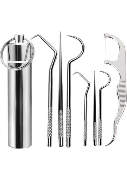 Paslanmaz Çelik Ağız Diş Tartar Sökücü Temizlik Bakım Seti 8 Parça