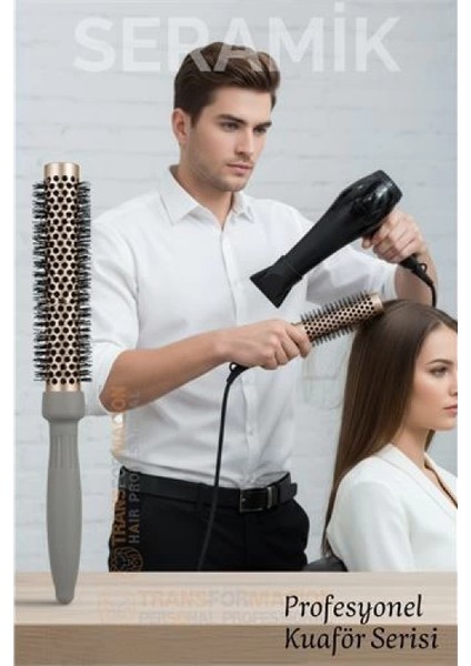 Profesyonel Kuaför 40 mm Ceramic Ionic Nano Fön Fırçası – 32 cm Uzunluk, Profesyonel Kuaför Serisi