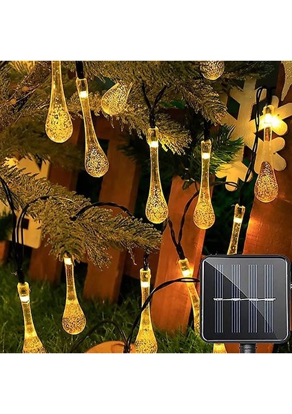 Damla Şeklinde 50 Led Güneş Enerjili Bahçe Balkon Aydınlatma 7 Metre ışık fiyatları