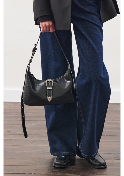 Chunky Tokalı Omuz Çantası Siyah fiyatları