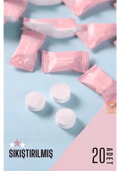 Sıkıştırılmış Seyahat Çanta Mendili 20x18 cm